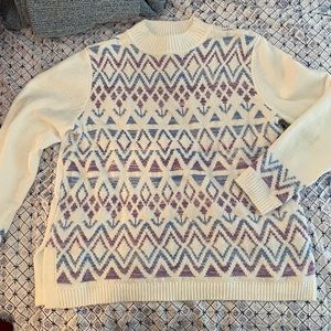 Cream/Blue/Purple Sweater
